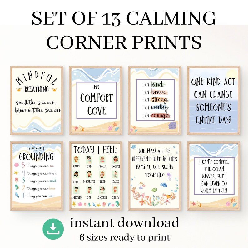 Calm Down Corner Printable Bundle for Homeschool Classroom Calming ...