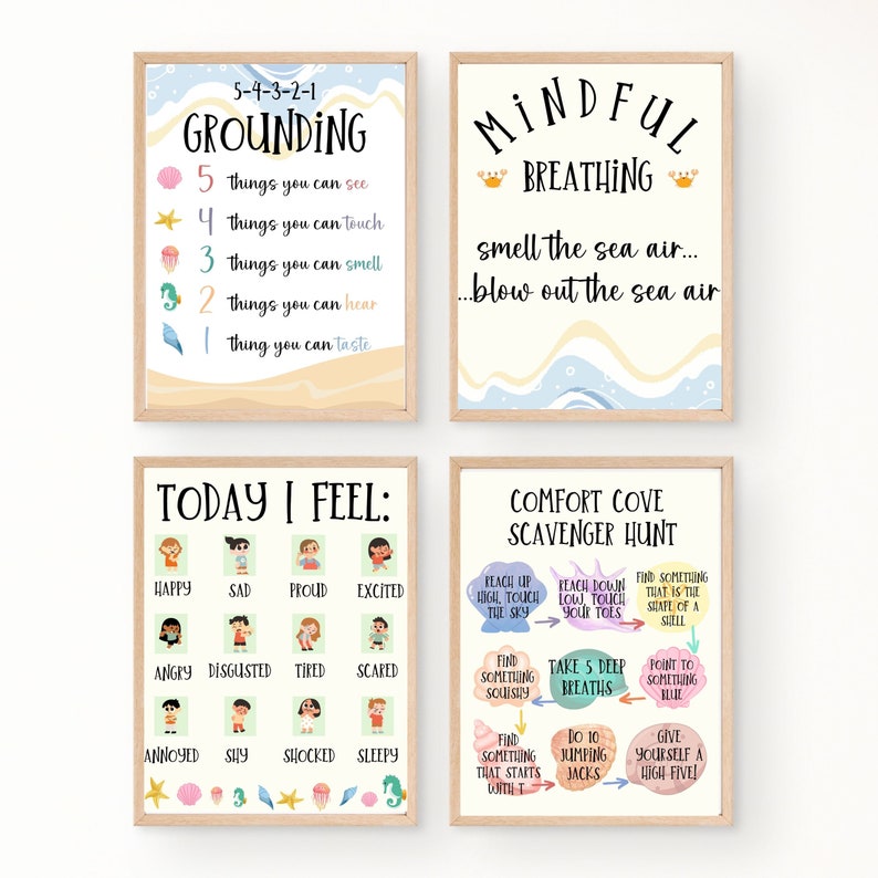 Calming Corner Posters for Homeschool Calm Down Corner Ocean Etsy
