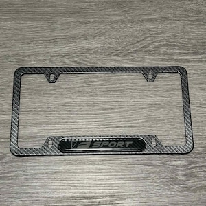 Dipped Carbon Fiber Lexus License Plate Frame with F-Sport Gel Logo