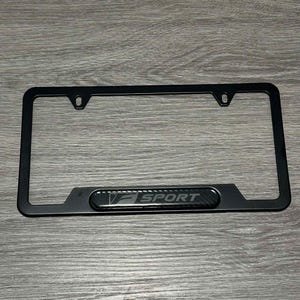Black Lexus License Plate Frame with F-Sport Carbon Fiber Gel Logo Lexus