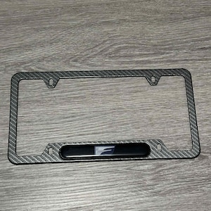 Carbon Fiber Dipped Lexus License Plate Frame with Blue Lexus F Logo