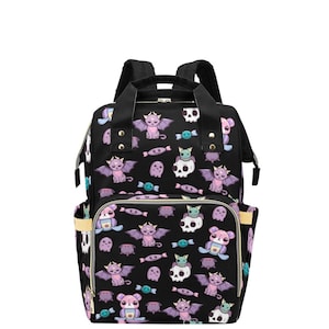 Gothic Diaper Bag-Unique Baby Bag-Skull Diaper Bags-Alternative Style Nappy Backpack-Preschool Backpack