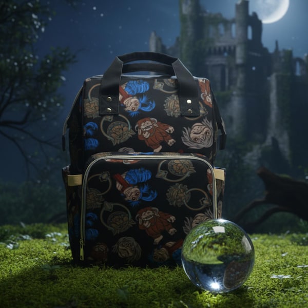 Labyrinth Worm Print Diaper Bag Backpack – Gothic Nappy Bag
