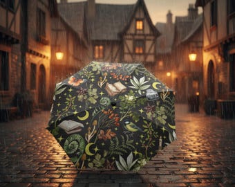 Botanical Umbrella-Cottagecore Umbrella-Floral Umbrella-Unique Umbrella-Cottagecore Rain Cover