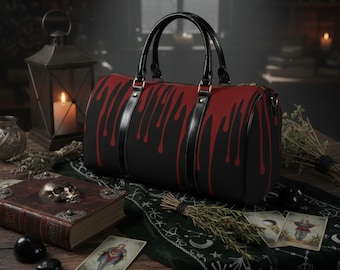 Blood Drip Travel Bag-Vampire Weekender Bag-Gothic Duffle Style Bag