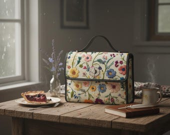 Botanical Purse -Floral Satchel-Vegan Leather Hand Bag-Cottagecore Cabin Collection
