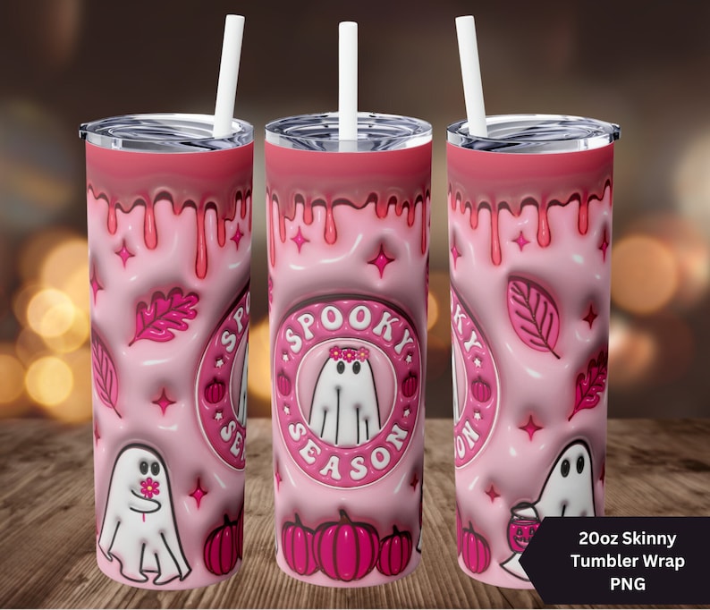 3D Slime Halloween Tumbler wrap download. Spooky season Tumbler.