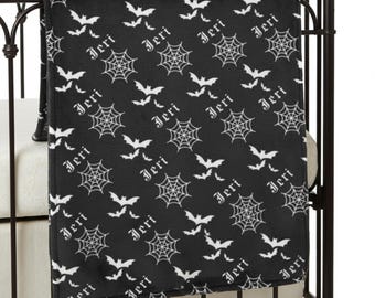 Coperta per neonati gotica - Coperta per neonati pipistrello personalizzata - Coperta da 30 x 40 pollici - Coperta per neonati ultra morbida