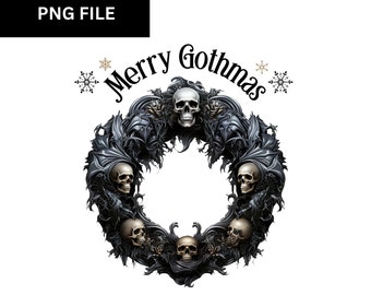 Gotisk jul png - God Gothmas-krans - Skräckjulbilder - Mörk jul png