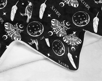 Gothic Throw Blanket-Personalised Mystical Baby Blanket-30x40 Inch Blanket-Ultra Soft Baby Blanket-50x60 inch Throw-Custom Name Blanket
