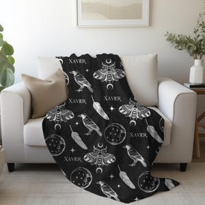 Gothic Throw Blanket-Personalised Mystical Baby Blanket-30x40 Inch Blanket-Ultra Soft Baby Blanket-50x60 inch Throw