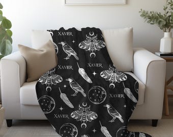 Gothic Throw Blanket-Personalised Mystical Baby Blanket-30x40 Inch Blanket-Ultra Soft Baby Blanket-50x60 inch Throw