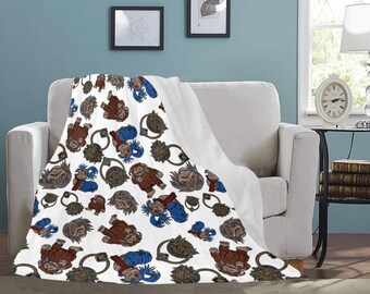 Labyrinth Inspired Ultra Soft Micro Fleece Throw 60x50inch-The labyrinth Worm Throw Blanket Large