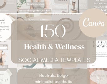 Wellness Social Media Templates: Mindfulness Coach Content (Canva Editable, Digital Download)