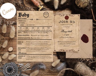 DnD Baby Shower Bundle – Editable Canva Template (Instant Download)