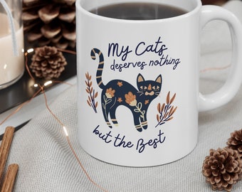 taza de gato retro, taza de café para amantes de los gatos, taza para amantes de los gatos, amante de los gatos, taza de café con gatos, taza para gatos