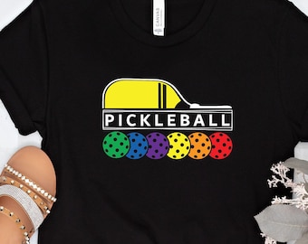 Colorful Pickleball T-Shirt, Fun Gift for Pickleball Lovers, Sport Tee, Unisex Jersey Short Sleeve Tee