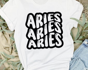 Aries Ram Zodiac Tshirt, Astrological Sign Tee, Unisex Birthday Gift, March April Horoscope, 8 Colors