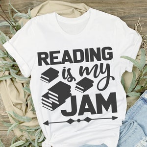 Reading is my Jam, book lover shirt, readers tshirt, teachers gift, librarian gift