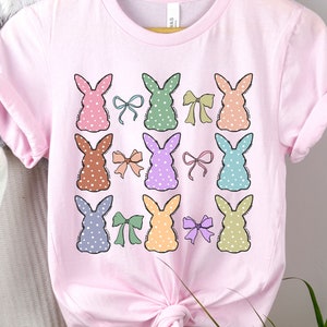Easter Bunnies tshirt, easter holiday, easter rabbits shirt , boho decor, rabbits and bows