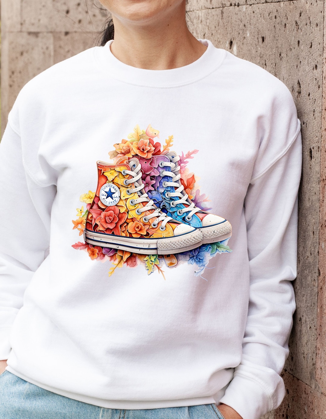 distressed tennis shoes