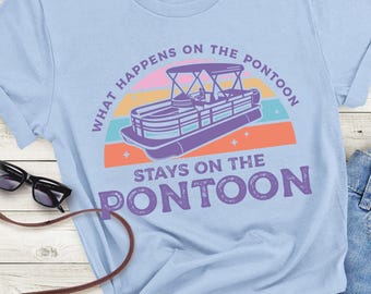Pontoon Party T Shirt, Lake Life Apparel for Summer Fun, Boat Trip Tee, Beach Vibes Casual Wear, Vacation Outfit, Unisex Jersey Short Sleeve
