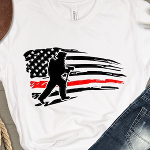 Patriotic Firefighter Tee, Unisex Shirt for Fireman Pride, US Flag Casual Wear, First Responder Gift, Volunteer Firefighter Shirt, 5 colors