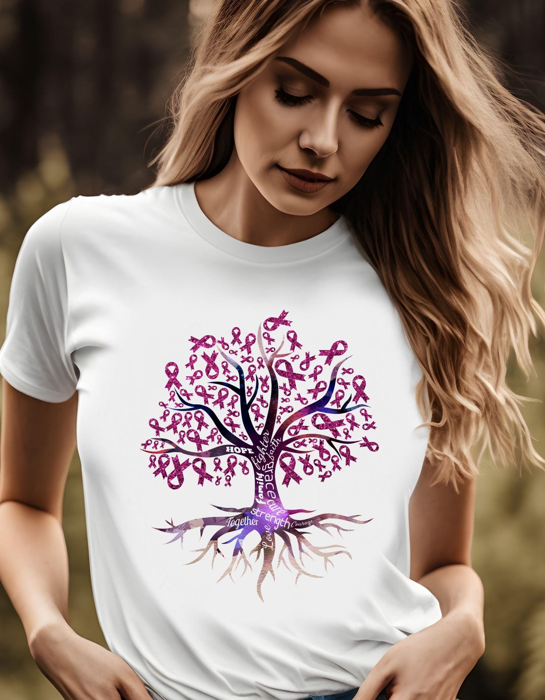 Breast Cancer Awareness Tree Tshirt, Go Pink, Support Squad, Unisex ...