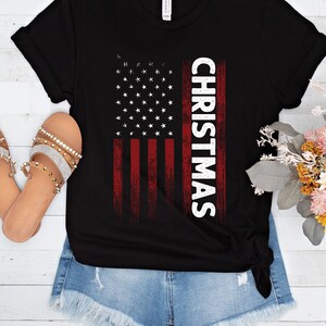 Christmas Flag tshirt, flag shirt, patriotic tee, patriot tshirt, American Flag, 3 colors, USA flag, christmas tshirt