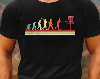 Evolution to Disc Golf tshirt, evolution of man, folf tshirt, disc golf, 4 colors