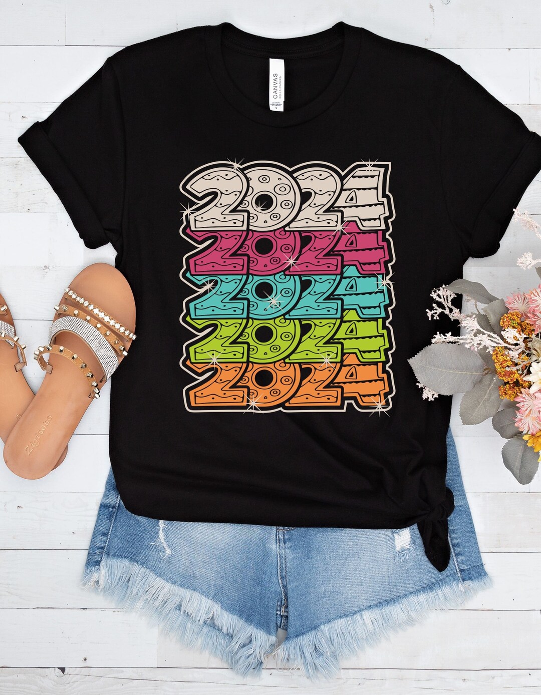 2024 Happy New Year Cotton Tshirt New Years Eve Shirt Etsy