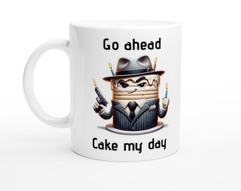 Personalised Gangster Cake Birthday Mug | Add Your Own Age & Name