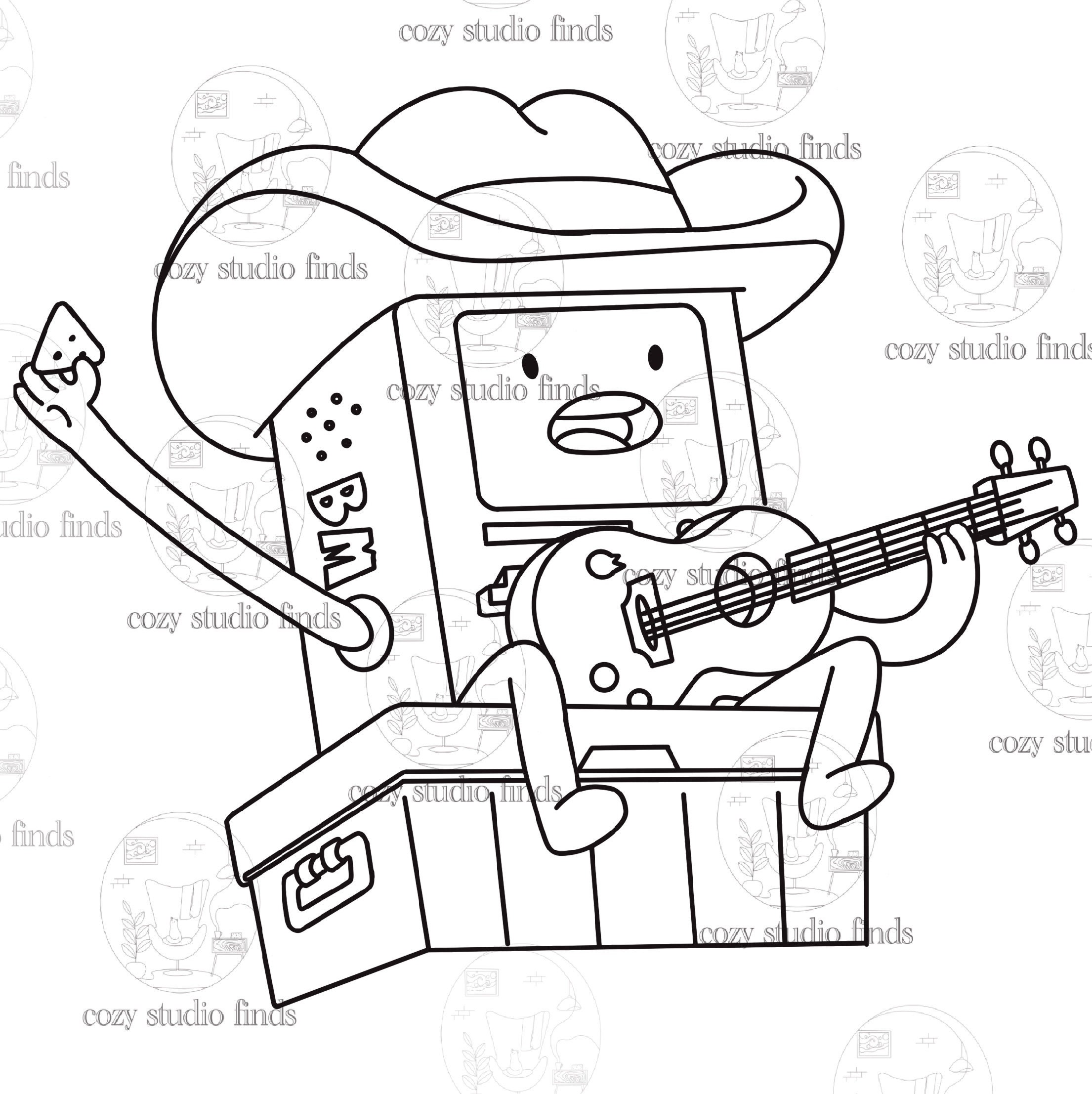 Bmo adventure time coloring pages
