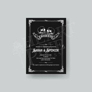 Einladung zur Halloween-Verlobungsfeier | Gothic | Halloween-Hochzeitsparty-Einladung | Bis der Tod uns scheidet | Halloween Hochzeitseinladung
