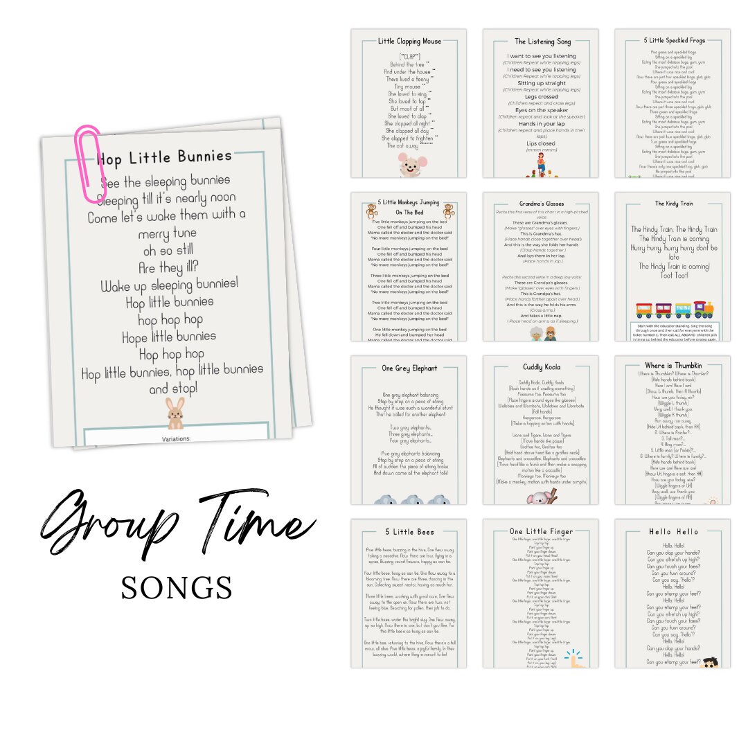 Preschool Group Time Songs
