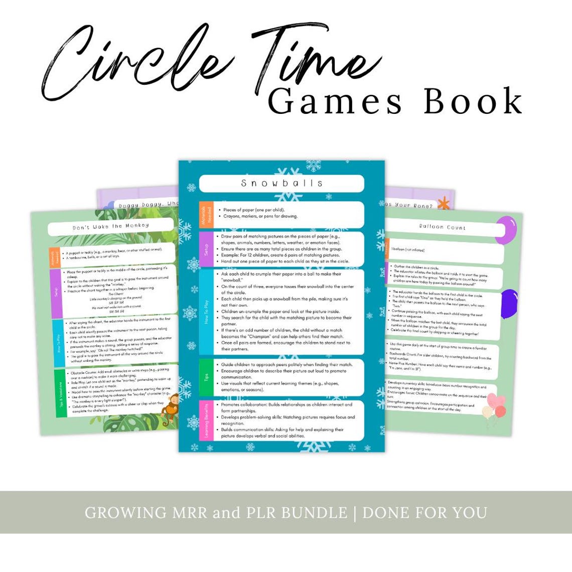 Preschool Circle Time Song Book: MRR & PLR Editable Bundle - Etsy
