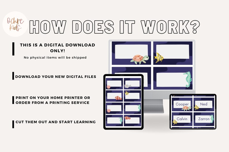 Sea Animal Name Tags Etsy Australia