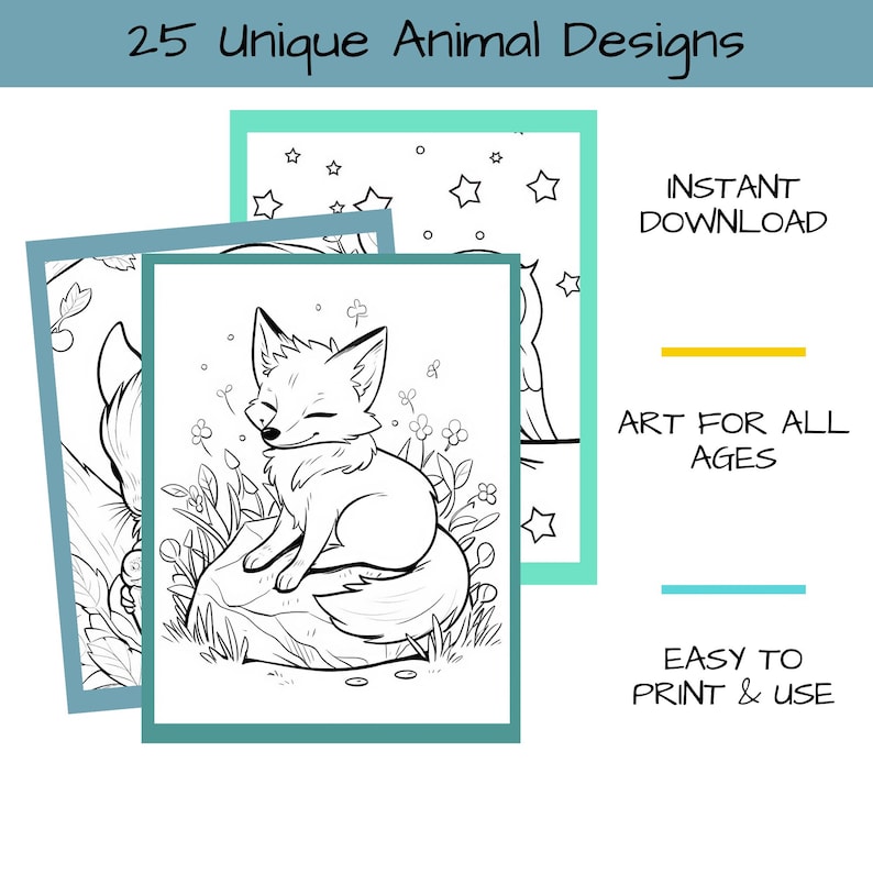 25 Cute Cozy Animal Coloring Pages for Kids and Adults | PDF and PNG ...