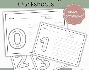 0–20 Number Tracing Worksheets | Early Numeracy Practice | A4 PDF | Preschool, Kindergarten, Homeschool Printable | Instant Download