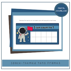 Cartes de maths imprimables sur le thème de la petite enfance, cadre des dizaines de personnes, ressources d'apprentissage sur l'espace pour les enfants d'âge préscolaire et sens des nombres, ressource pour les enseignants de calcul