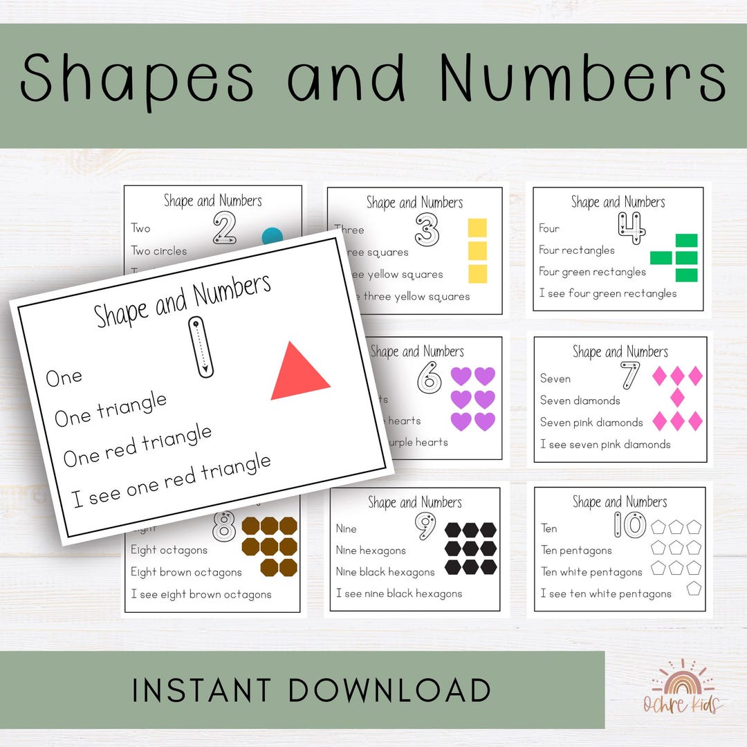 Number & Shape Learning Posters – Homeschool Classroom Visuals (PDF A5 ...