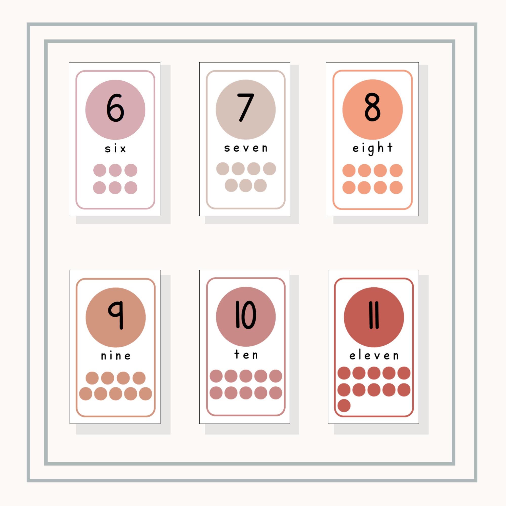 Number Flash Cards for Kids Math Practice Cards Preschool Learning ...