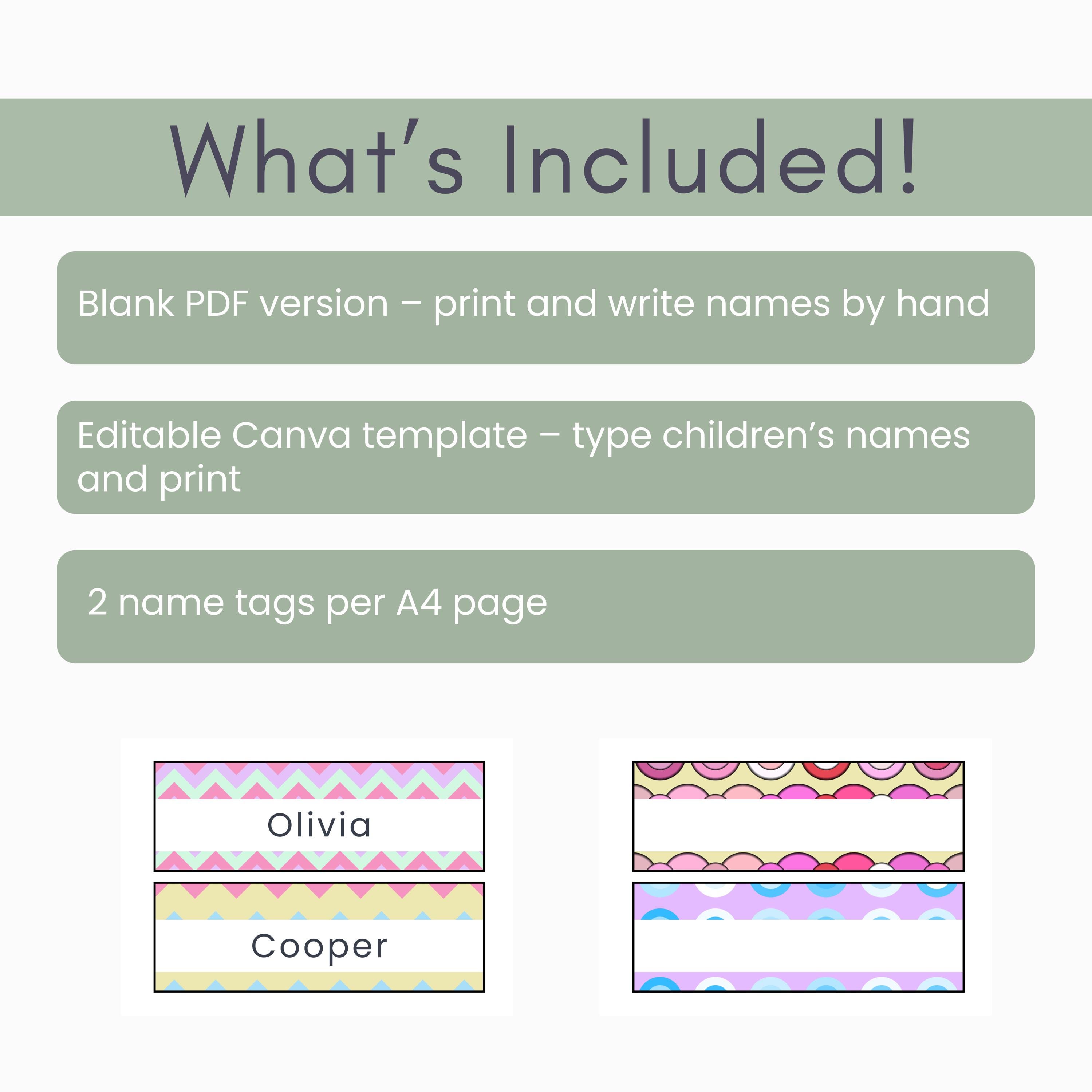 Printable Classroom Name Tags | Desk, Cubby & Locker Labels | Editable ...