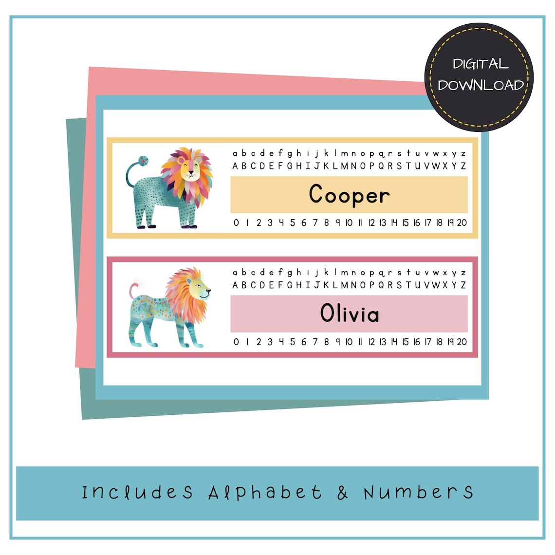 Editable Jungle Theme Name Tags for Preschool | Desk Name Plates With ...