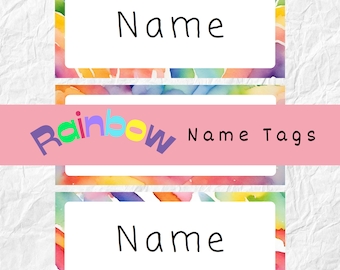 Rainbow Name Tags | Editable and Printable