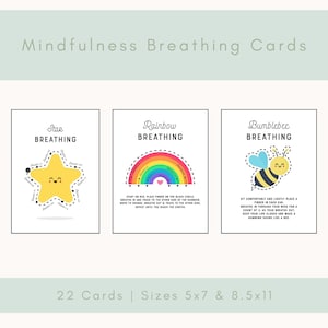 Tarjetas de respiración consciente para niños Actividades de respiración con los dedos para el rincón de la calma