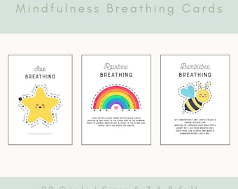 Mindfulness Breathing Cards for Kids Finger Breathing Calming Corner Activities