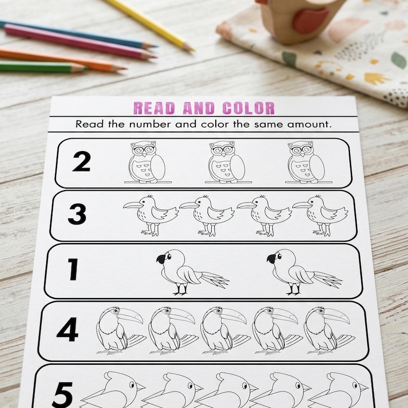 Bird Math Worksheets for Preschool – Counting, Addition & Number ...