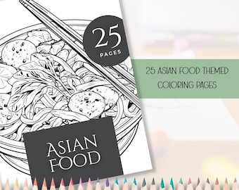 Asian Food Coloring Pages: 25 Printable Art Designs (PDF & PNG Download