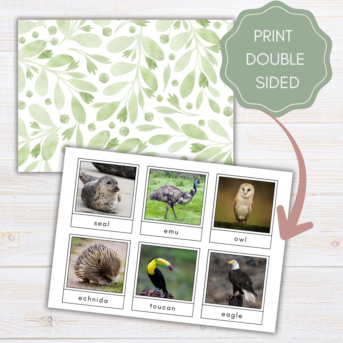 Animal Matching Game Montessori Print for Kids Pattern Matching Cards ...